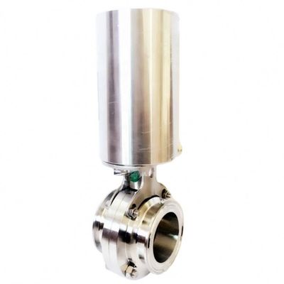 Sanitary Stainless Steel 304 316L Pneumatic Butterfly Valve With Pneumatic Actuator