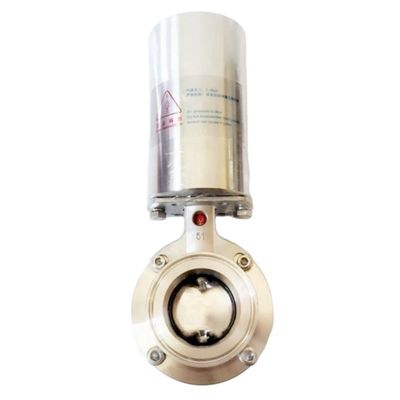 Sanitary Stainless Steel 304 316L Pneumatic Butterfly Valve With Pneumatic Actuator