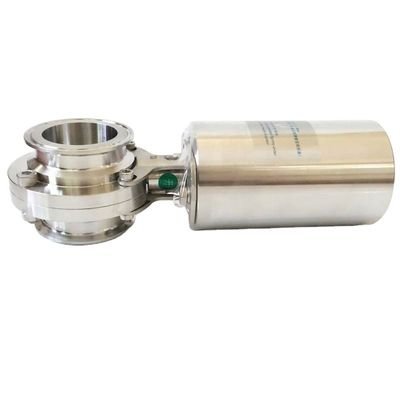 Sanitary Stainless Steel 304 316L Pneumatic Butterfly Valve With Pneumatic Actuator