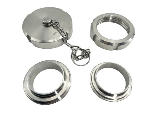 Female Connection Sanitary Stainless Steel Pipe End Cap Chain Blind Nut with Chain