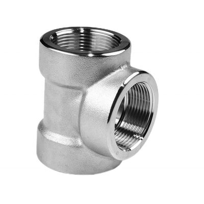 Stainless Steel 304 316 316L 3000 LB 6000LB Forged Tee For High Pressure Pipe Fittings
