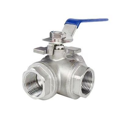 Cylindrical Head Code WZ SS201 304 316 3 Way Valve with Threaded End NPT BSP BSPT Silver