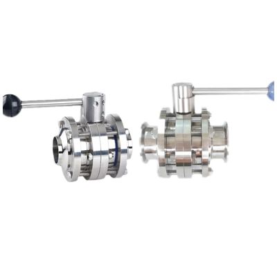 Three Pieces Welded Hygienic Butterfly Valves for FLASH SALE in SS304 / 316L Material