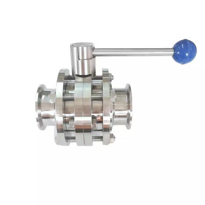 Three Pieces Welded Hygienic Butterfly Valves for FLASH SALE in SS304 / 316L Material