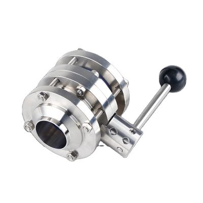 Three Pieces Welded Hygienic Butterfly Valves for FLASH SALE in SS304 / 316L Material