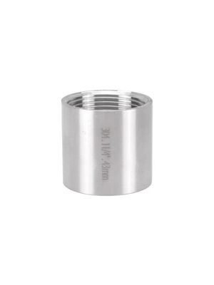 Silver Stainless Steel Pipe Fittings Full Thread Coupling for General in SS201/304/316