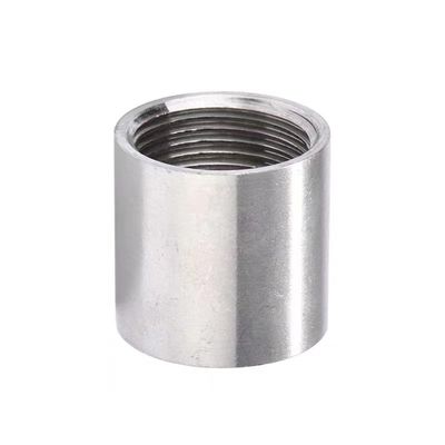 Silver Stainless Steel Pipe Fittings Full Thread Coupling for General in SS201/304/316