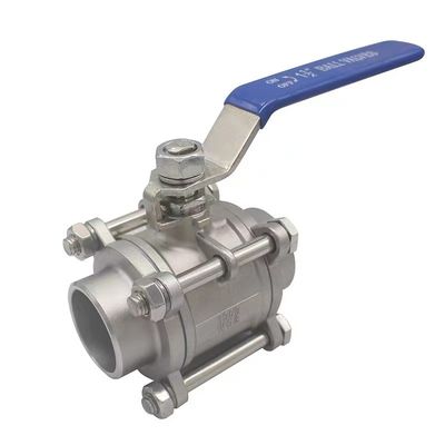 Silver Stainless Steel 201 304 316 Butt Weld Ball Valve with Manual Handle Control NPT BSP BSPT
