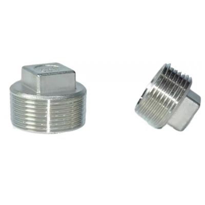 Square Plug Thread Square Plug Screw Pipe Head Fittings NPT BSP Stainless Steel 201 304