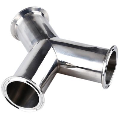 DIN Standard Sanitary Stainless Steel304 316 Pipe Fitting Tri Clamp Wyes Tee Y Type Tee