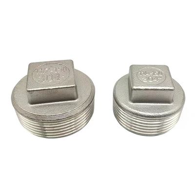 Square Plug Thread Square Plug Screw Pipe Head Fittings NPT BSP Stainless Steel 201 304
