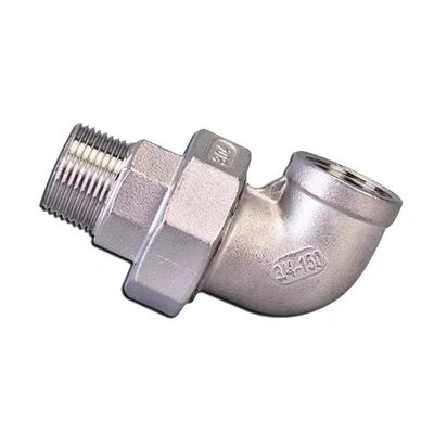 Stainless Steel Silver BSP NPT G BSPT Female Male Thread Casting Union Elbow Fittings