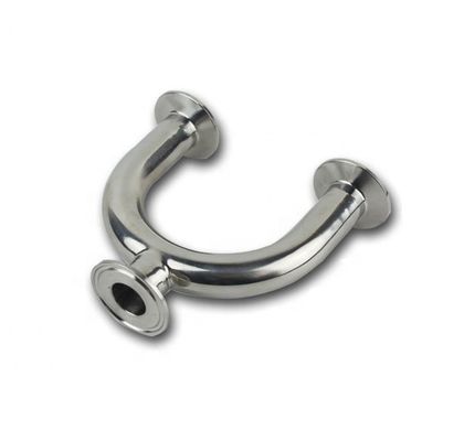 Hygienic Grade Stainless Steel U-Type Tee with Welding Connection and 180 Degree Elbow