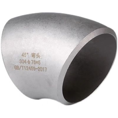 Stainless Steel 304 316 45 Degree Long Radius Elbow 1"-4" DN25-DN100 Head Code Cylindrical