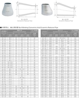 Stainless Steel 304 316 316L ASME B16.9 304 SCH 40S Concentric/Eccentric Reducer Welded Pipe
