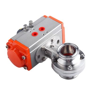Water Media Sanitary Stainless Steel 304 Tri Clamp Pneumatic Actuator Butterfly Valve