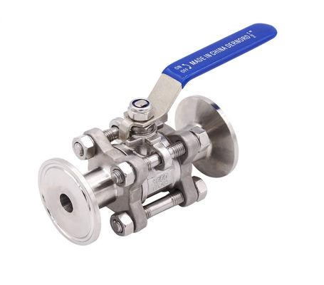 Customized Support OEM Sanitary Stainless Steel 304/316L Tri Clamp 3PC Ball Valve with Pneumatic Actuator