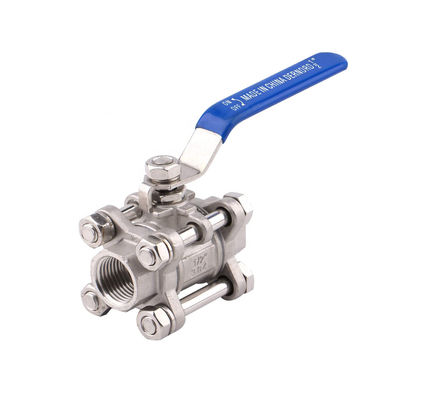 Round Head Ball Valve 1/2 Inch NPT Threaded Stainless Steel 304 Female 3 Piece Full Port