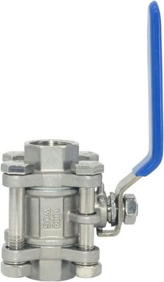 Round Head Ball Valve 1/2 Inch NPT Threaded Stainless Steel 304 Female 3 Piece Full Port