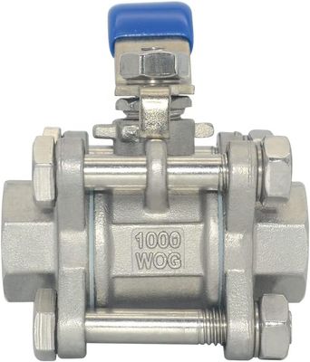 Round Head Ball Valve 1/2 Inch NPT Threaded Stainless Steel 304 Female 3 Piece Full Port