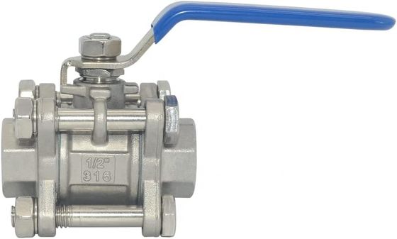 Round Head Ball Valve 1/2 Inch NPT Threaded Stainless Steel 304 Female 3 Piece Full Port