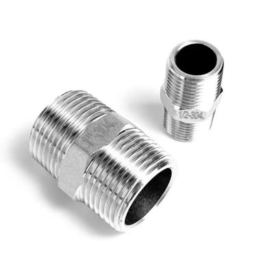 Stainless Steel 201 304 316 Casting Hexagon Nipple Double Ferrule Pipe Fittings 1/4''-4.0