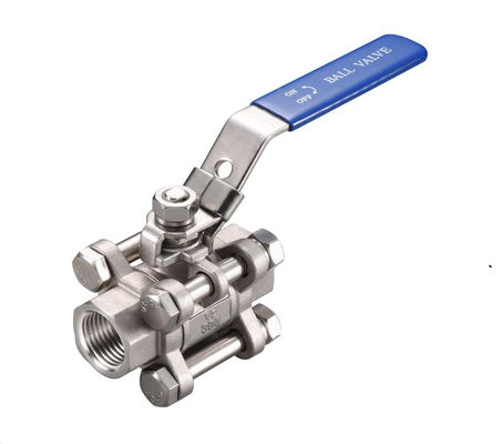 Cowin Brewing 1''-8'' 3PC Ball Valve Stainless Steel 304 NPT Threaded for Oil Gas Water