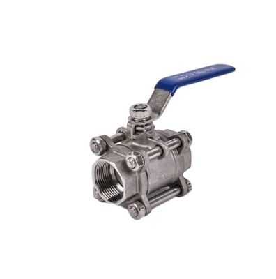 Cowin Brewing 1''-8'' 3PC Ball Valve Stainless Steel 304 NPT Threaded for Oil Gas Water