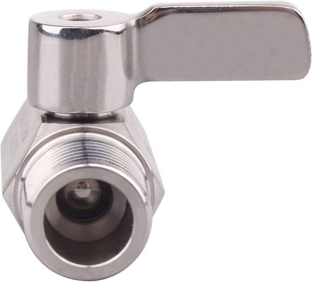 1/2" Stainless Mini Ball Valve with Female x Male NPT Thread and Stainless Steel Handle