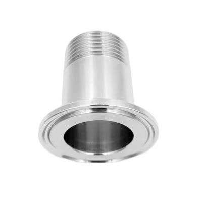 Silver 1/2" 3/4'' BSP Male NPT Thread Ferrule Type Tri Clamp Pipe Fitting for Sanitary