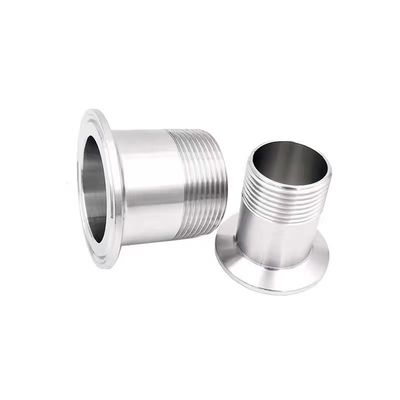 Silver 1/2" 3/4'' BSP Male NPT Thread Ferrule Type Tri Clamp Pipe Fitting for Sanitary