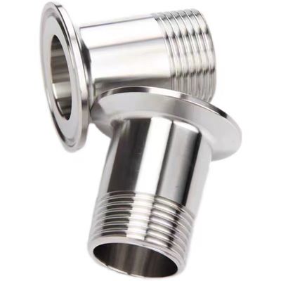 Silver 1/2" 3/4'' BSP Male NPT Thread Ferrule Type Tri Clamp Pipe Fitting for Sanitary