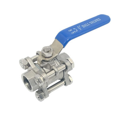 Female Thread 1/2" Full Port Ball Valve 3 Piece Stainless Steel 316 NPT WOG1000 Standard