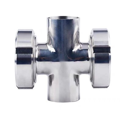 SS304/SS316L Stainless Steel 4 Way Cross Union Sight Glass for Hygienic Butt Welding