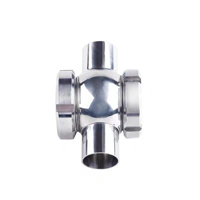 SS304/SS316L Stainless Steel 4 Way Cross Union Sight Glass for Hygienic Butt Welding