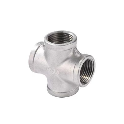 Four Way Equal Male And Female Threaded Cross NPT BSP in Stainless Steel 201 304 316