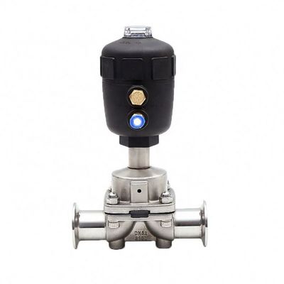 Sanitary Stainless Steel 304 316L Pneumatic Clamp Diaphragm Valve ISO9001 Certified