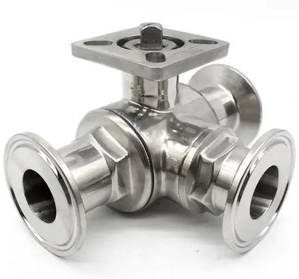 Food Grade Silver T Type TRI CLAMP 3 Way Ball Valve Stainless Steel 304 316 WZ 3A/DIN/SMS