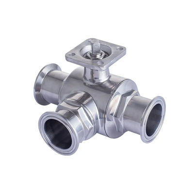 Food Grade Silver T Type TRI CLAMP 3 Way Ball Valve Stainless Steel 304 316 WZ 3A/DIN/SMS