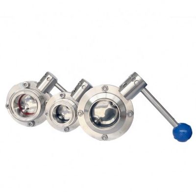 1"-6" Port Size Stainless Steel Tri Clamp Ferrule Butterfly Valve for Sanitary Needs