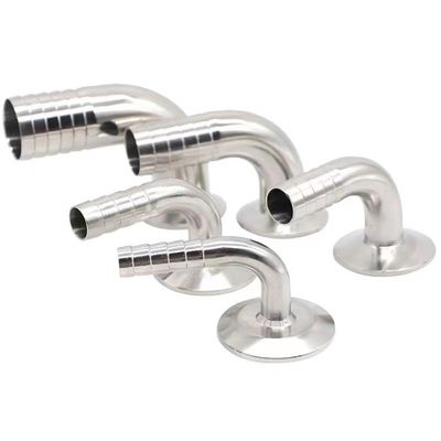 Sanitary SS304 316 316L Tri Clamp 90DEG Hose Barb Tri Clover Compatible Hose Coupling Fitting Food Grade Adapter