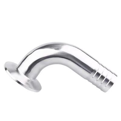 Sanitary SS304 316 316L Tri Clamp 90DEG Hose Barb Tri Clover Compatible Hose Coupling Fitting Food Grade Adapter