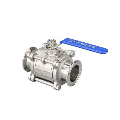 DN20-DN300 Sanitary Stainless Steel 3pcs Ball Valve with Tri Clamp Connection and Size