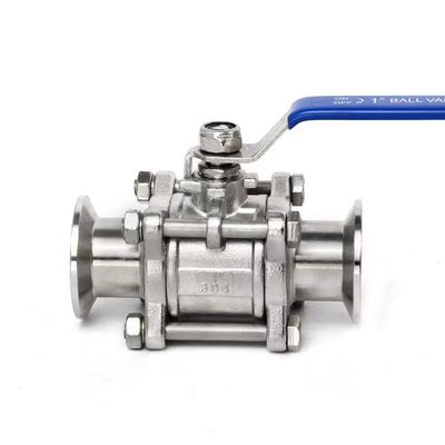 DN20-DN300 Sanitary Stainless Steel 3pcs Ball Valve with Tri Clamp Connection and Size