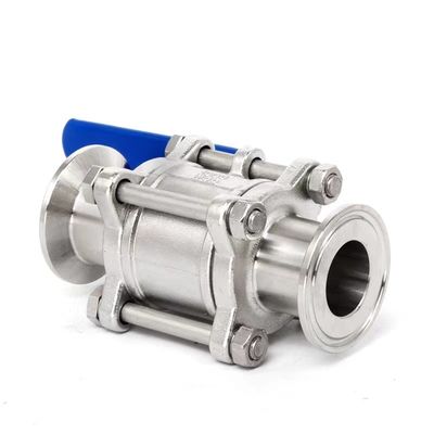 DN20-DN300 Sanitary Stainless Steel 3pcs Ball Valve with Tri Clamp Connection and Size
