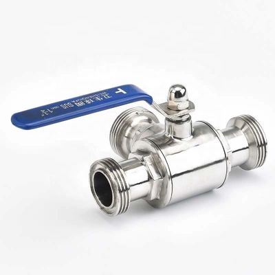 Male Thread Butterfly Valve for Pipe Lines Connect in Silver Stainless Steel 304/316