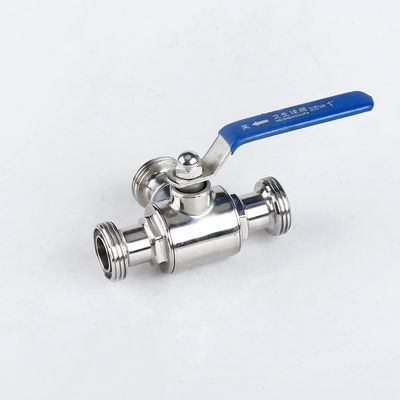 Male Thread Butterfly Valve for Pipe Lines Connect in Silver Stainless Steel 304/316