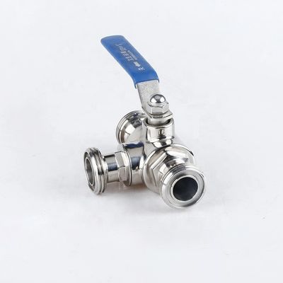 Male Thread Butterfly Valve for Pipe Lines Connect in Silver Stainless Steel 304/316