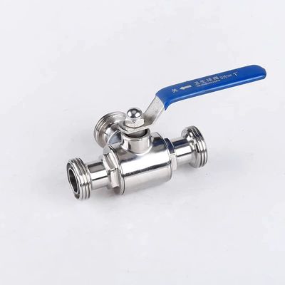 Male Thread Butterfly Valve for Pipe Lines Connect in Silver Stainless Steel 304/316