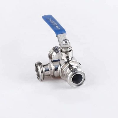 Male Thread Butterfly Valve for Pipe Lines Connect in Silver Stainless Steel 304/316